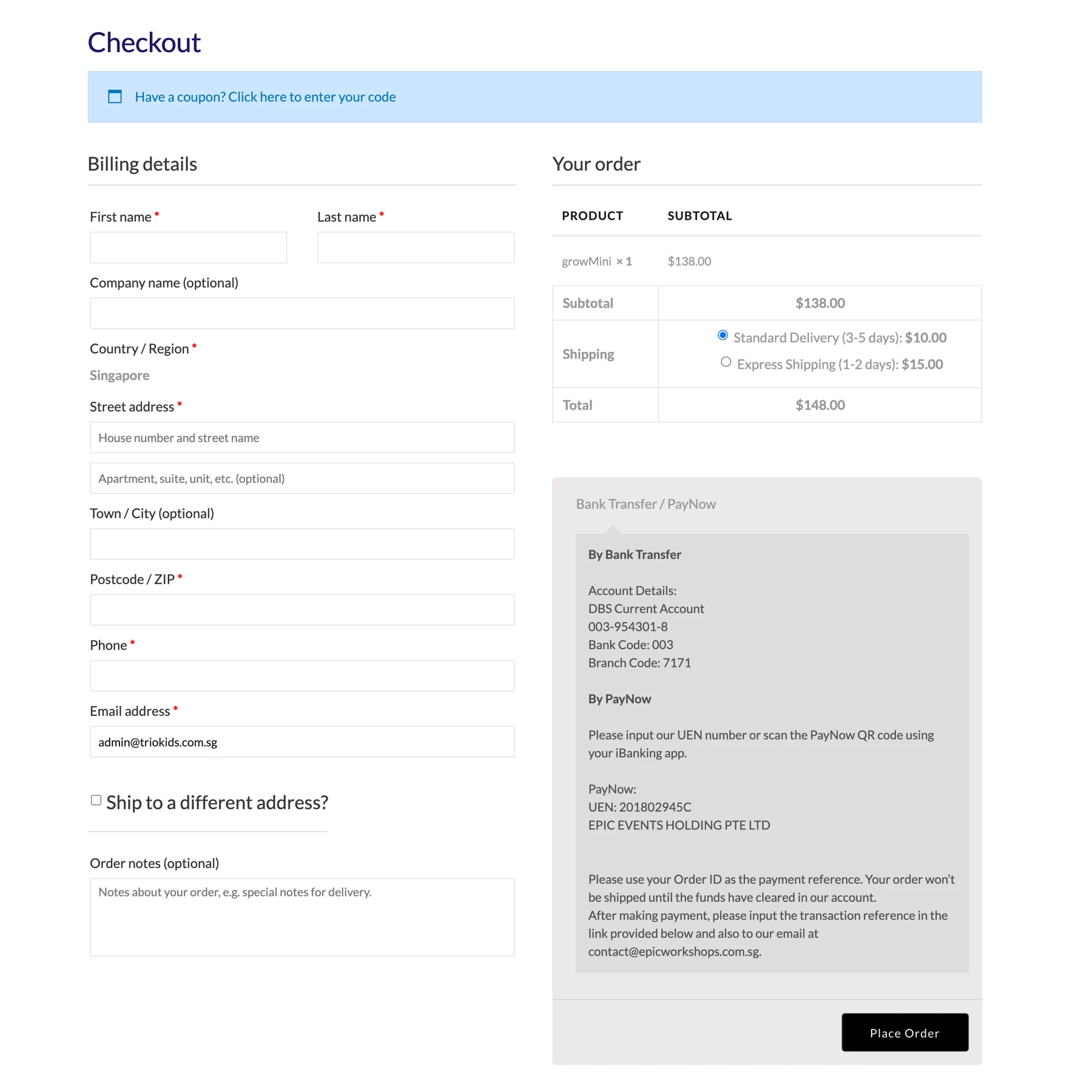How to place an order?